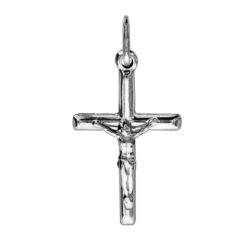 PENDENTIF JESUS SUR CROIX ARGENT RHODIÉ 29MM X 17MM
