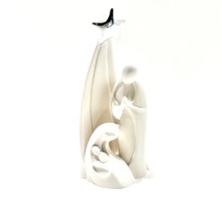 SAINTE FAMILLE BLANC POUDRE DE MARBRE ETOILE ARGENTE 15X7CM