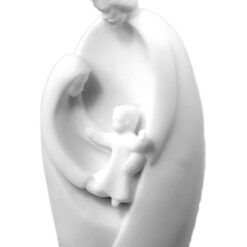STATUE STE FAMILLE EN ALBATRE 12CM BLANCHE