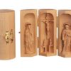 TRIPTYQUE N.D. LOURDES/ST JOSEPH EN BOIS MASSIF HÊTRE HT 8CM