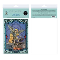 VITROPHANIE ST MICHEL STATIQUE PRIÈRE 19 X 13,5CM