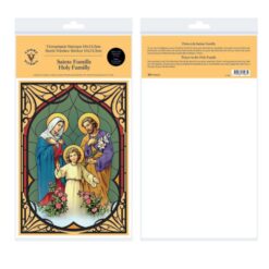 VITROPHANIE STE FAMILLE STATIQUE PRIÈRE 19 X 13,5CM