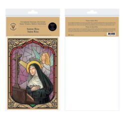 VITROPHANIE STE RITA STATIQUE PRIÈRE 19 X 13,5CM