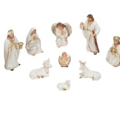 CRECHE COMPLETE 11 PERSONNAGES 9CM EN RESINE