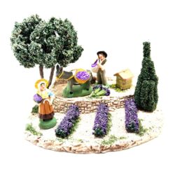 DECORS LAVANDE ET OLIVIER + RUCHE 22X18X15CM VENDU SANS SANTON