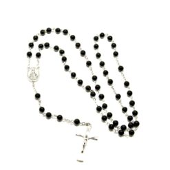 CHAPELET ONYX MEDAILLE MIRACULEUSE ET CROIX CHRIST