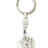 PORTE CLES ST CHRISTOPHE METAL ARGENTE D25MM PC26CE