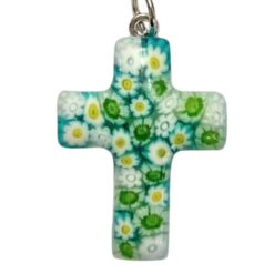 CROIX MURINE VERRE DE MURANO VERT